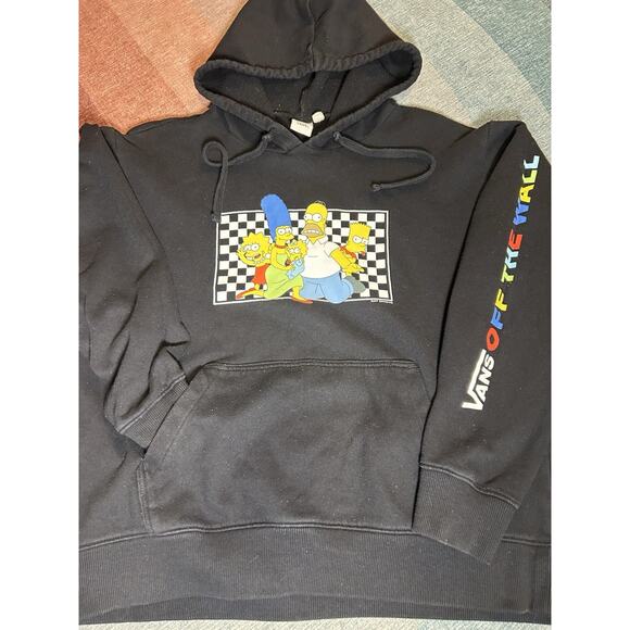 Vans x The Simpsons Hoodie Sweatshirt Size M Black Limited Edition Y2K - Picture 2 of 6